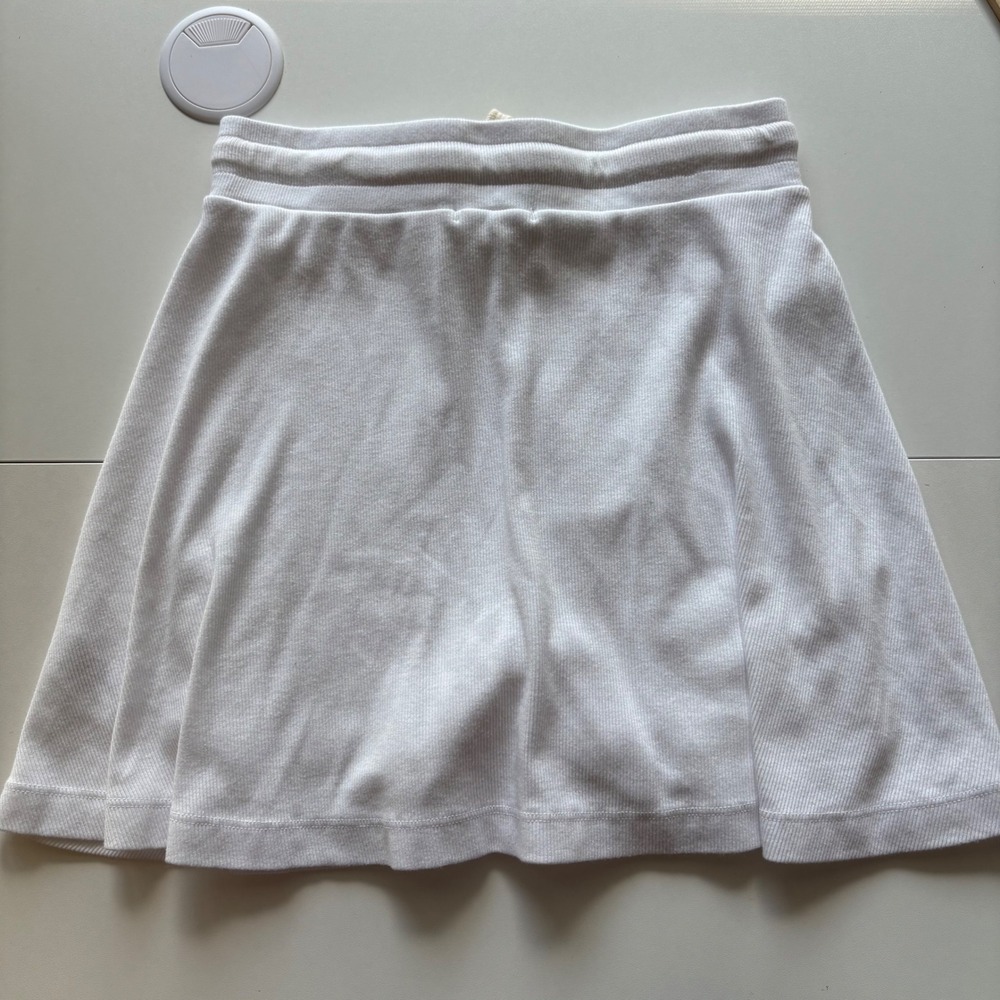 Sundry‎ White Ribbed Drawstring Mini Skirt Casual Athleisure XS - Picture 8 of 8
